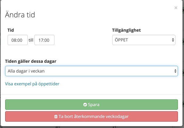 2019-09-12 Ändra standardtid